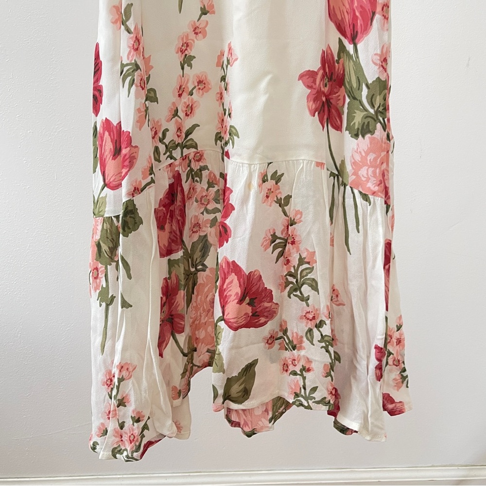 Reformation Nikita Étienne Pink and Green Floral Maxi Dress Size 0 - Picture 4 of 7